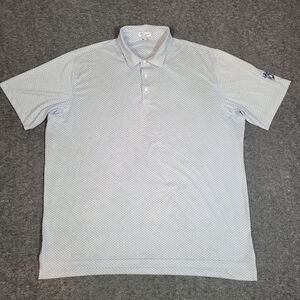 Peter Millar Summer Comfort Men's Golf Polo Shirt Size 2XL Blue Anchors Print